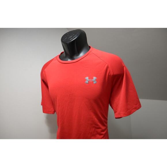 Under Armour Gym Shirt The Tech Tee HeatGear Red Athletic Mens Size XL - Picture 3 of 7